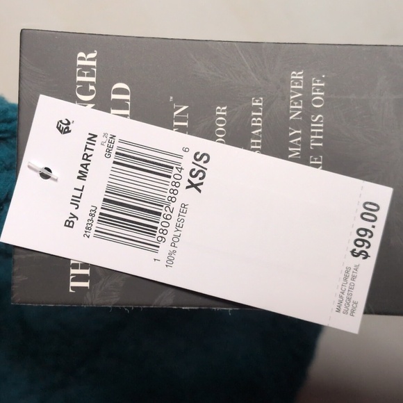 Jill Martin Unisex Sherpa Lounger Jacket Oversized, Faux Fur, Teal, XS/S NWT - Picture 6 of 9